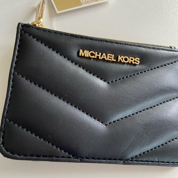 Michael Kors Black Card Holder with Gold Accents - Picture 2 of 5